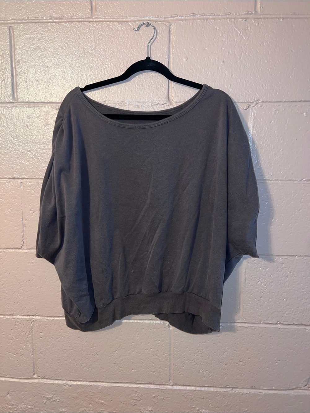 SHEIN Brown Boatneck Dolman Sleeve Pullover